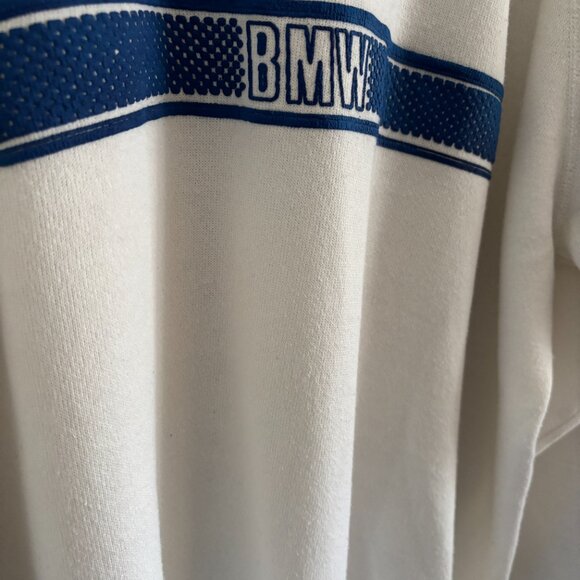 Vintage BMW White Sweatshirt with Blue Logo - Picture 5 of 10